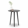 Nochio Black Oak Wood Round Scandinavian Side Table