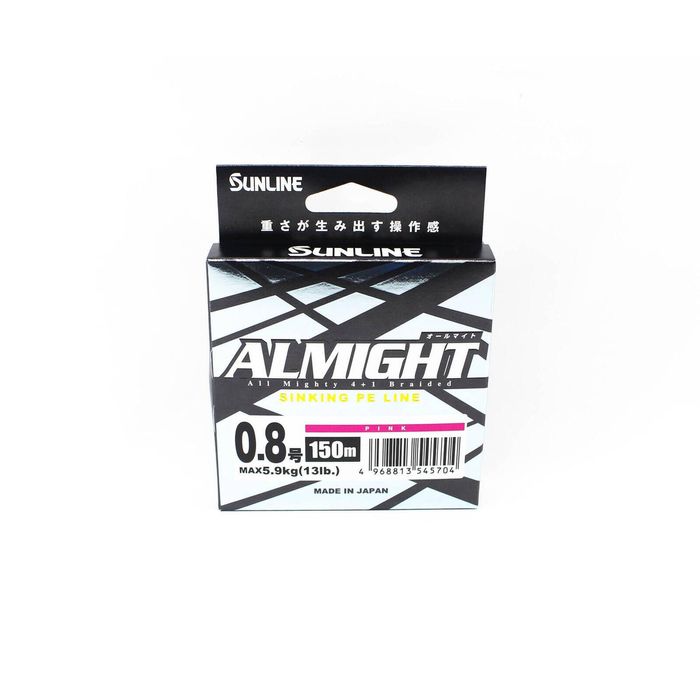Sunline Almight x5 150m Pink Sinking Braid Fishing Line 13lb