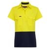 Green Hip Short Sleeve HiVis Shirt Yellow/Blue Size 18
