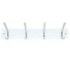 Mode Perma Products 4 Brushed Nickel Hooks White Board Hat And Coat Rack