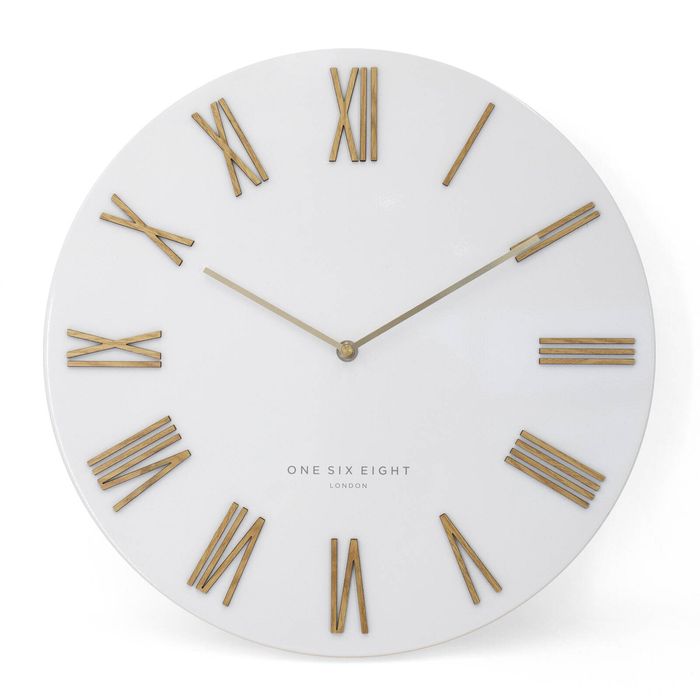 One Six Eight London  FREDERICK White 40cm Metal Wall Clock