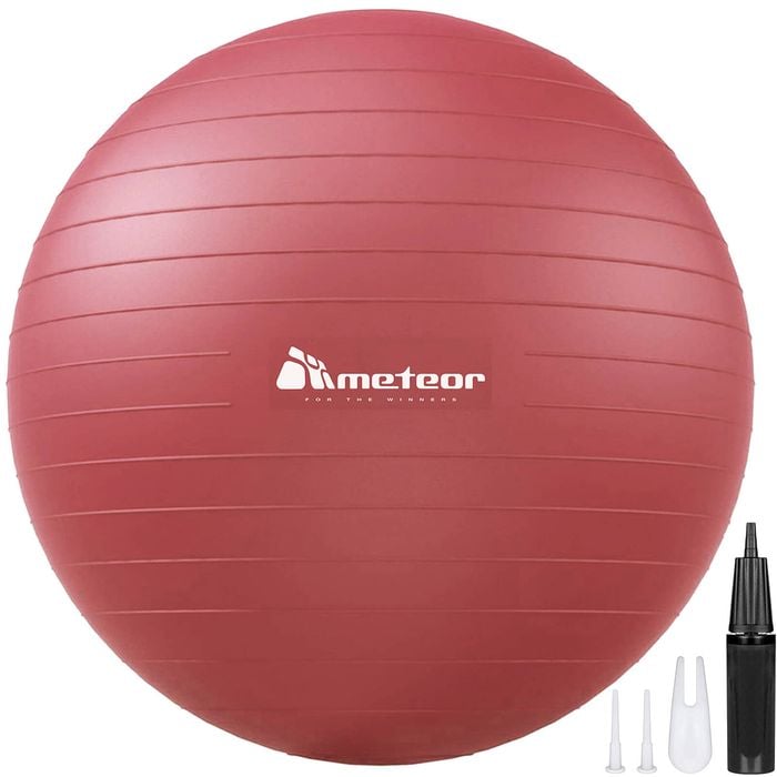 METEOR Red 55-65cm Yoga Ball with Pump