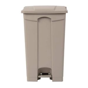 Jantex Kitchen Pedal Bin Hands-free Operation Beige 87ltr Gh639 Commercial Grade Polypropylene Waste Management
