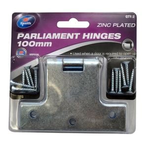 Zenith Parliament Hinge 100mm ZP 2pk