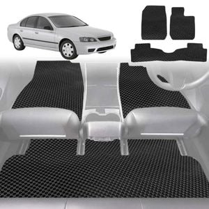 6D Diamond Car Floor Mats for Ford Falcon 2002-2008 BA BF-Full Set-Black-Outback GT