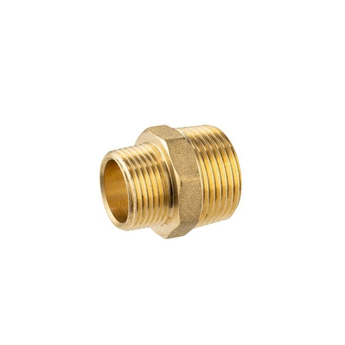 Brasshards 25 x 20mm Brass Threaded Hex Reducing Nipple LF