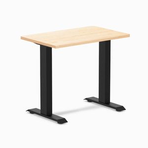 Desky Fixed Height Mini Hardwood Office Desk Matte Black Frame 80cm