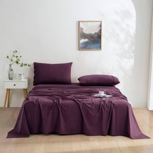 Dreamaker Micro Flannel Sheet Set Super King Bed Cherry