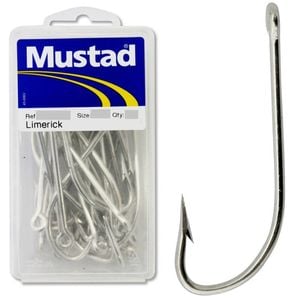 1 Box of Mustad 8260D Size 6 Super Fine Limerick Fishing Hooks - 50 Hooks