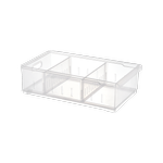 All Set Clear Wide Compartment Box With Two Dividers