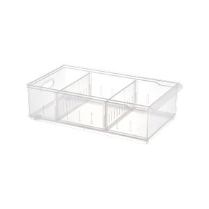 All Set Clear Wide Compartment Box With Two Dividers