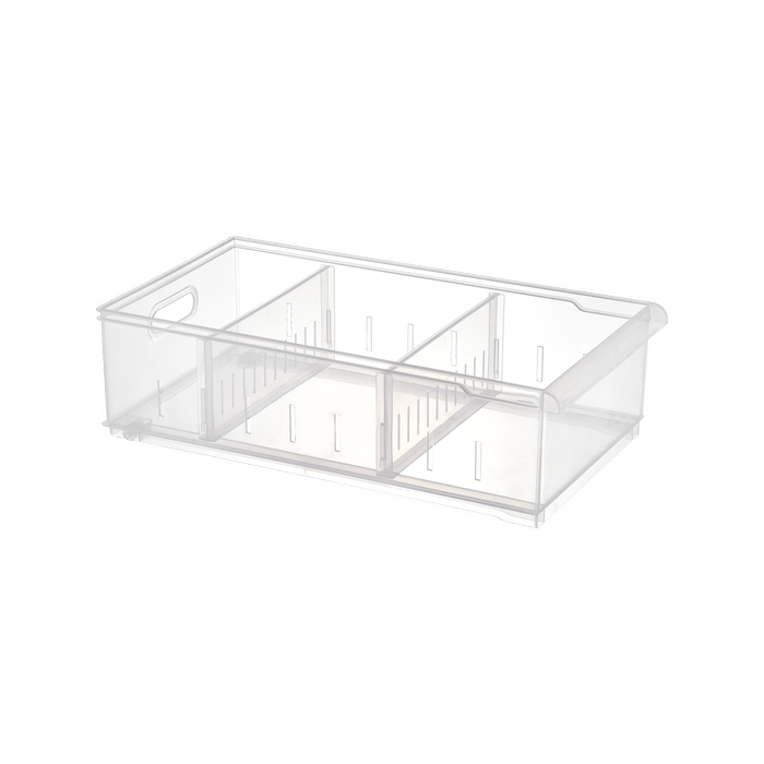 All Set Clear Wide Compartment Box With Two Dividers