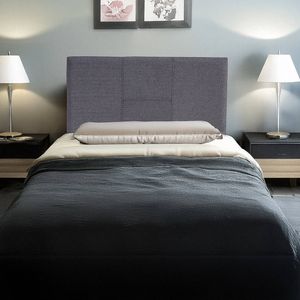 Linen Fabric Single Bed Headboard Bedhead - Grey