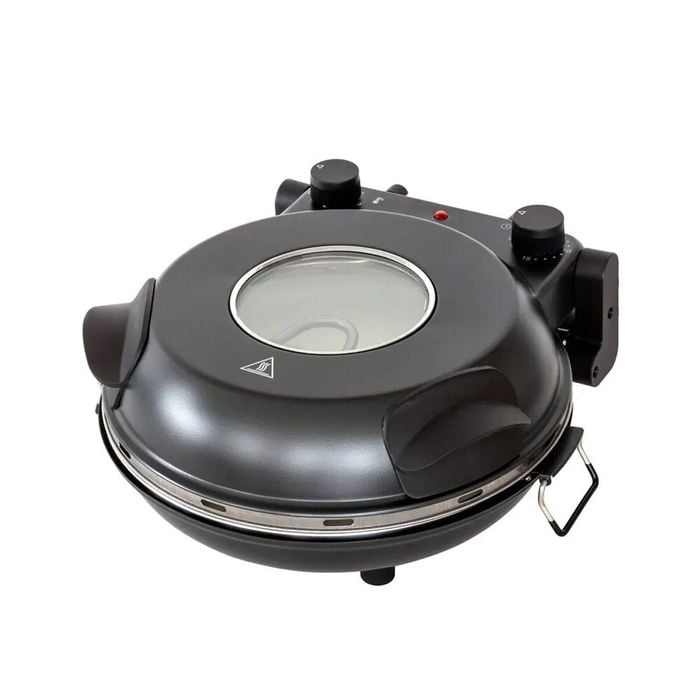 Healthy Choice 12in Electric Pizza Oven w/Thermal Control Removable Stone Black