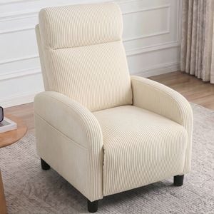 Advwin Recliner Chair Lounge Comfy Sofa Chair Corduroy Beige