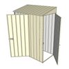 Build-a-Shed 0.8 x 1.5 x 2m Skillion Single Hinged Door Shed with Single Hinged Side Door - Cream