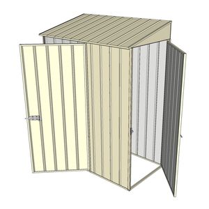 Build-a-Shed 0.8 x 1.5 x 2m Skillion Single Hinged Door Shed with Single Hinged Side Door - Cream