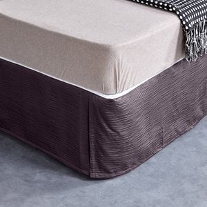 CottonMore Bed Skirt Valance Corrugated Seersucker Pattern Purple - King