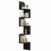 Artiss Wall Shelf Bookshelf Floating Corner 5-Tier Black