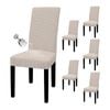 Catzon Dining Chair Covers Stretch Chair Slipcover Set of 6-Beidge