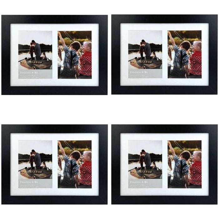 4PK Frankie & Me Wooden Collage 5x7'' Double Picture Frame Home Decor Black
