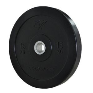 Bumper Plate Weight Lift Home Gym Workout Exercise 15kg Black
