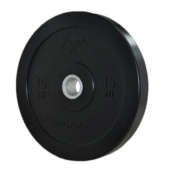 Bumper Plate Weight Lift Home Gym Workout Exercise 15kg Black