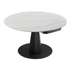Eureka Amelia, 33"-53" Round Extending Dining Table, White