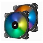 Corsair ML140 PRO RGB 2 Fan Pack with Lighting Node Pro, 140mm Premium Magnetic Levitation RGB LED PWM Fan (LS)