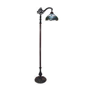 G&g Blue Dragonfly Edwardian Tiffany Floor Lamp