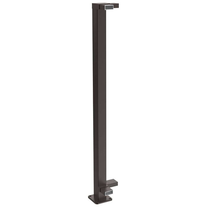 ProtectorAl 1010mm Black Aluminium Flanged 90° Balustrade Post