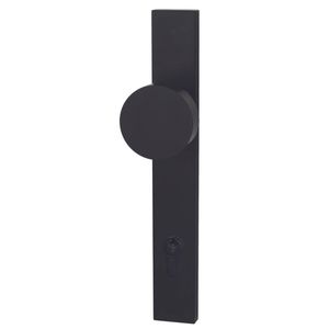 Builders Choice 225mm Matt Black Long Plate Flat Face Knob Entrance Set 