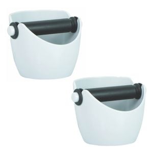 Avanti Coffee Knock Box Espresso Grinds Waste Tamper Bin Grey - Set Of 2