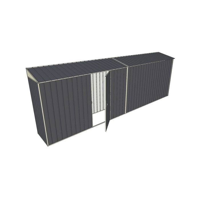 Build-a-Shed 0.8 x 6 x 2m Skillion Shed with Single Hinged Side Door - Grey