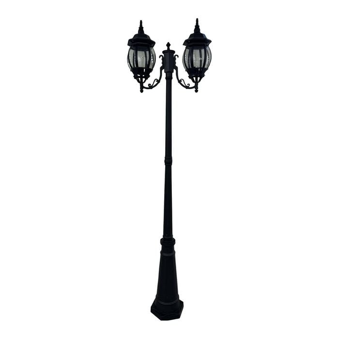 Oriel Lighting Highgate Twin Tradtional Outdoor Post Light Black