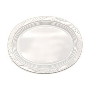 10x 50pc Partyware Reusable Oval Plates Set Tableware 230mm White