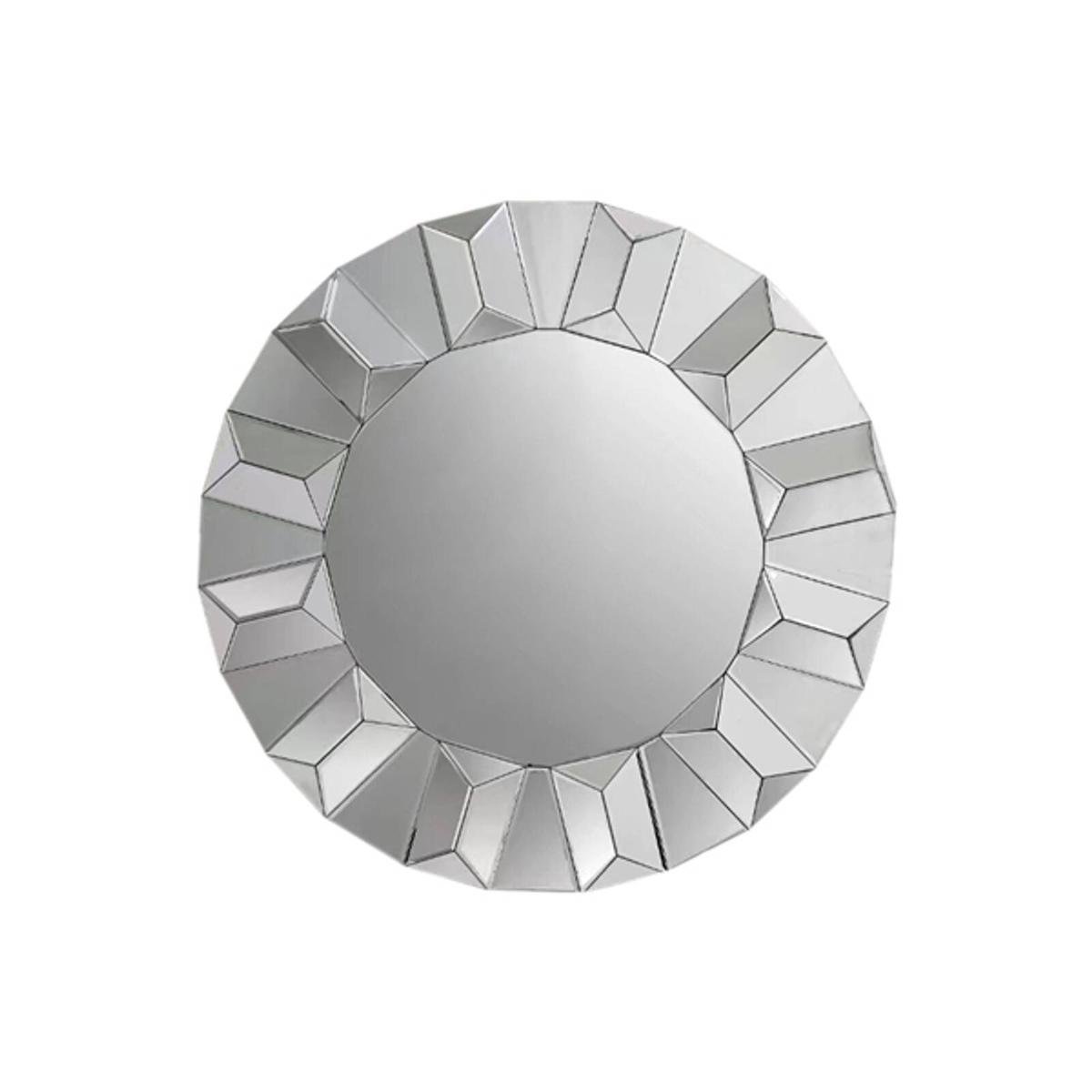 Geometric Round Wall Mirror with Elegant Frame on MDF Construction ...