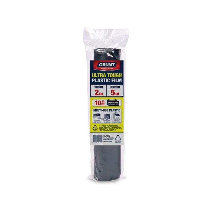 GRUNT 2 x 5m Black 140um Multi Use Plastic Film