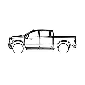 Ignite Laser Chevrolet 2020 Silverado Trail Boss Silhouette Metal Wall Art Coated Black 23.6inch/60cm