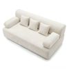 Ufurniture 200cm 3 Seater Sofa Bed w/ Removable Armrests 2-in-1 Convertible Boneless Sleeper Couch Beige
