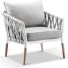 Outdoor Silas Rope Arm Chair - Ivory Aluminium