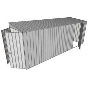 Build-a-Shed 1.5 x 5.2 x 2m Single Hinged Side Door Skillion Shed - Zinc