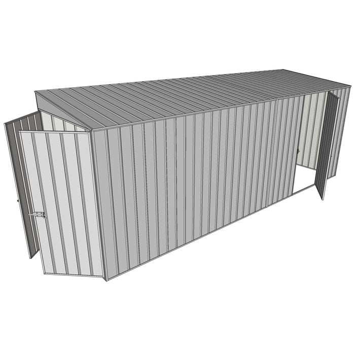 Build-a-Shed 1.5 x 5.2 x 2m Single Hinged Side Door Skillion Shed - Zinc