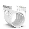 iWill 5 Pack 2m Long Data Transfer Charger Charging USB Cable Cord for Apple iPhone iPad iPod Bulk White TPE Plastic