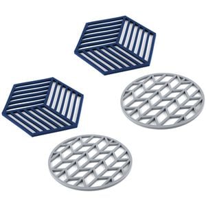 4PK Davis & Waddell Silicone Trivet 18cm/19cm Assorted