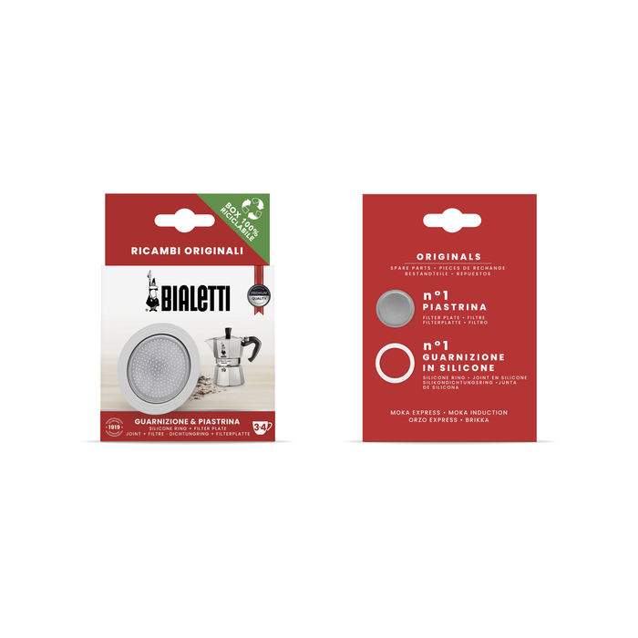Bialetti Silicone Ring Gasket + Filter Plate For Aluminium Percolator - 3 Cup