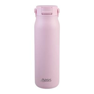 Oasis Ceramic Lined Stainless Steel Double Wall Insulated Sorrento Sipper Bottle 900ml - Pink Lemonade