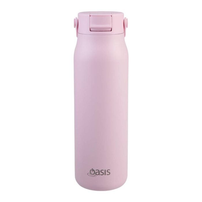 Oasis Ceramic Lined Stainless Steel Double Wall Insulated Sorrento Sipper Bottle 900ml - Pink Lemonade