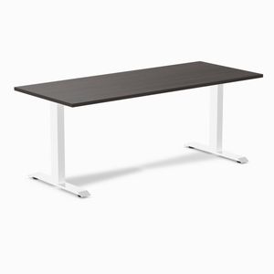 Desky Fixed Height Melamine Office Desk White Frame 180cm