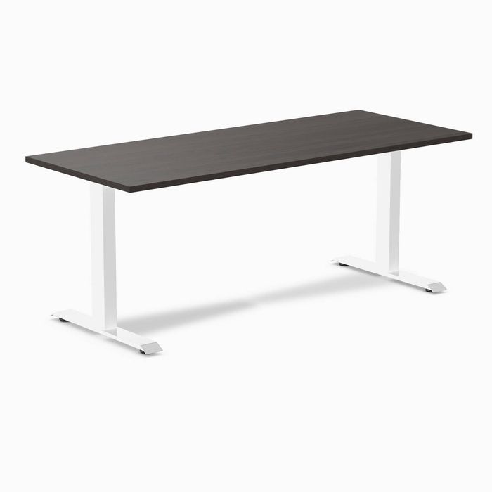 Desky Fixed Height Melamine Office Desk White Frame 180cm